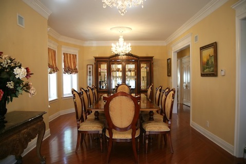 Warm and lovely formal dining room